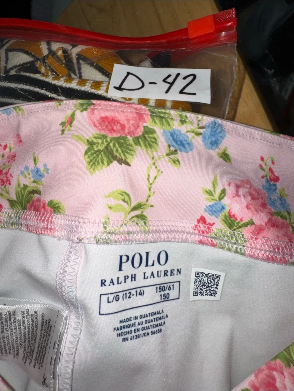 Polo Ralph Lauren Girls' Knee Length Leggings Shorts In Pink Floral Size L/G (12